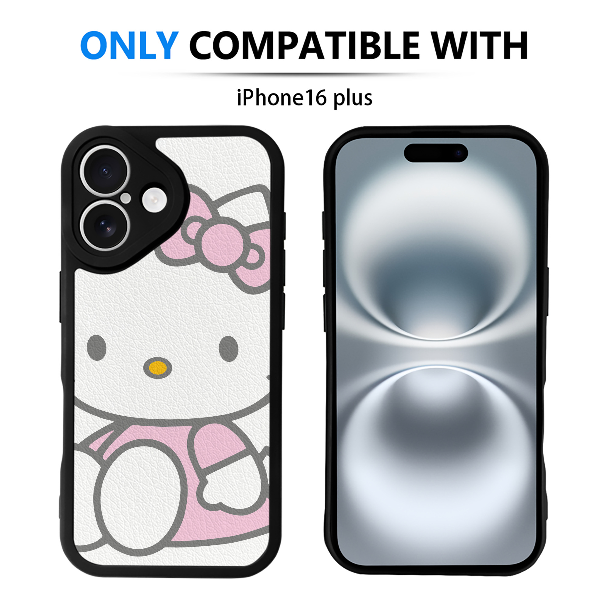 （画像用） Hello Kitty ハローキティ 【iPhone 16シリーズ対応】シリコンスマホケース（レザー調） 材質：シリコン